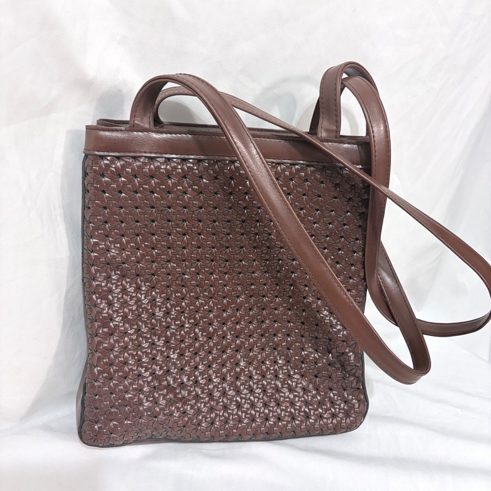 Liz Claiborne‎ Shoulder Bag Woven Brown Magnetic Snap OS
